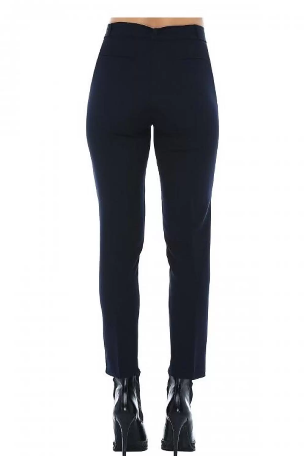 Kuşaklı Lacivert Bilek Kadın Pantolon