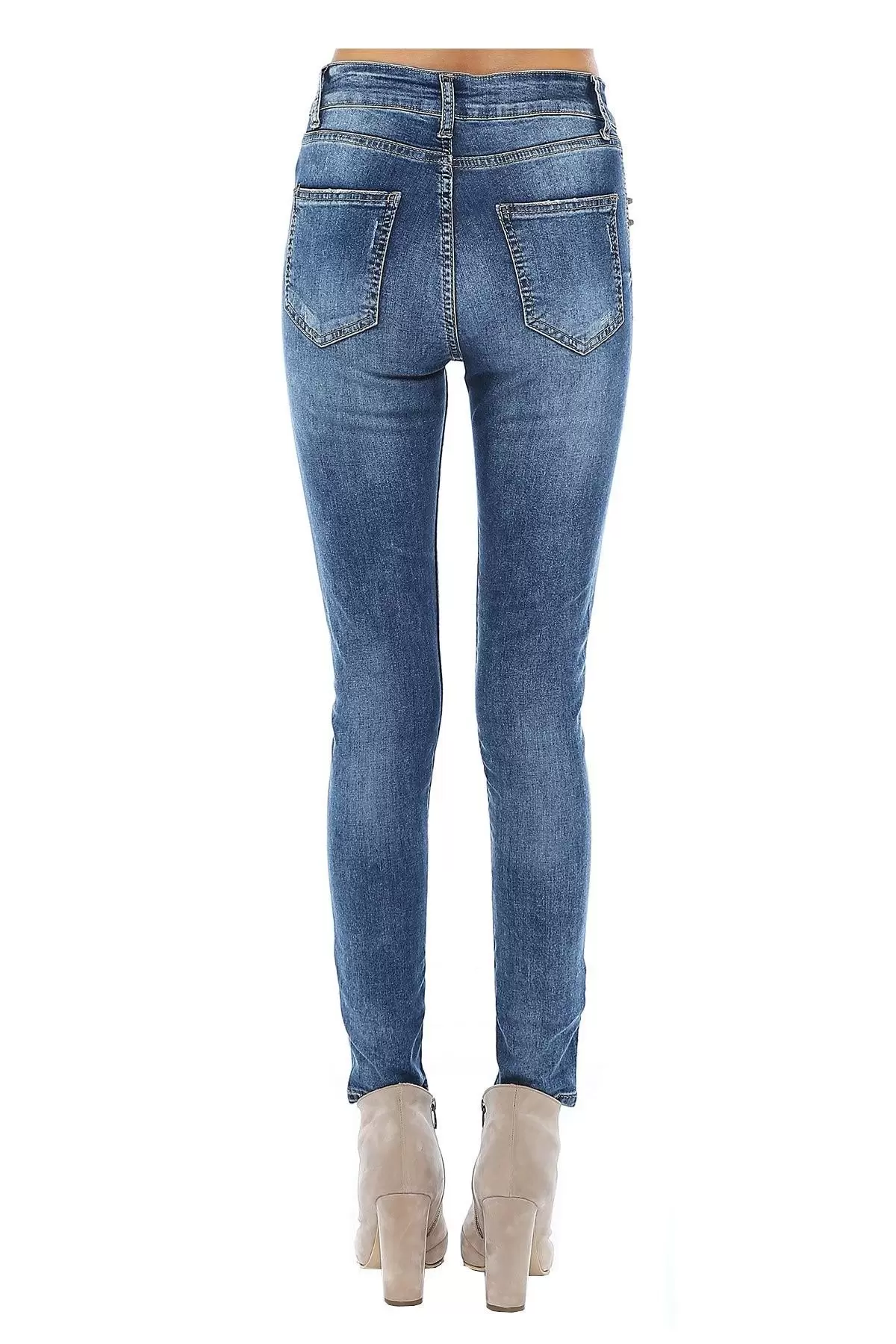 Mavi Troplu Denim Kadın Pantolon