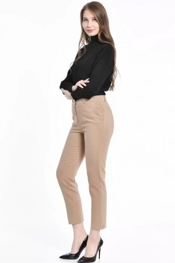 Dacia Bej Bilek Kadın Pantolon