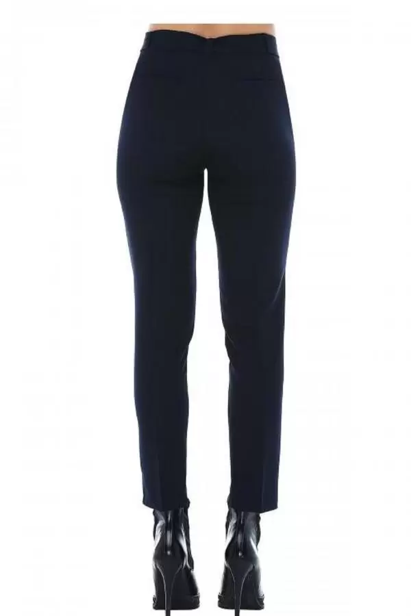 Kuşaklı Lacivert Bilek Kadın Pantolon