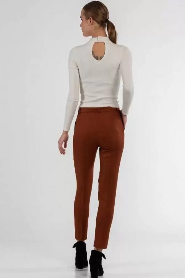 Kuşaklı Tarçın Bilek Kadın Pantolon