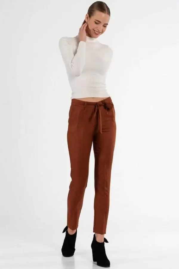 Kuşaklı Tarçın Bilek Kadın Pantolon