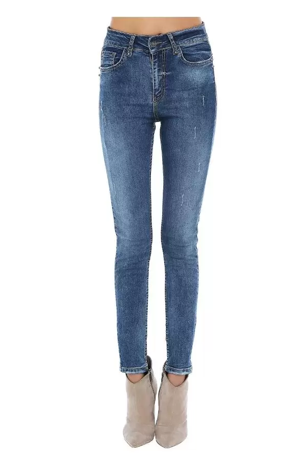 Mavi Troplu Denim Kadın Pantolon