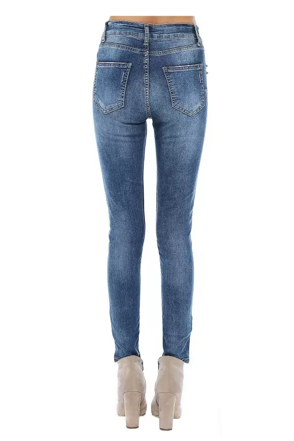 Mavi Troplu Denim Kadın Pantolon